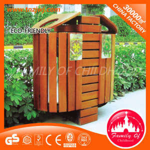 Hot Sale Garbage Bin Wooden Trash Can Waste Bin in Park